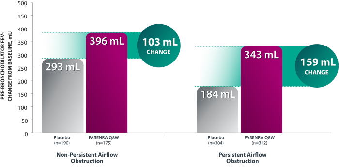 Chart Representing Pre-Bronchodilator FEV1 Data by Persistent Airflow Obstruction Status