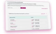 Snapshot of FASENRA Specialty Pharmacy Lookup Tool