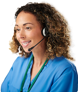 Support Representative with Headset for Fasenra Access 360 Assistance