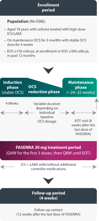 Flow Chart Representing PONENTE Phase 3b Oral Corticosteroid Reductions Trial