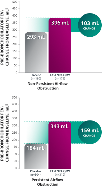 Chart Representing Pre-Bronchodilator FEV1 Data by Persistent Airflow Obstruction Status